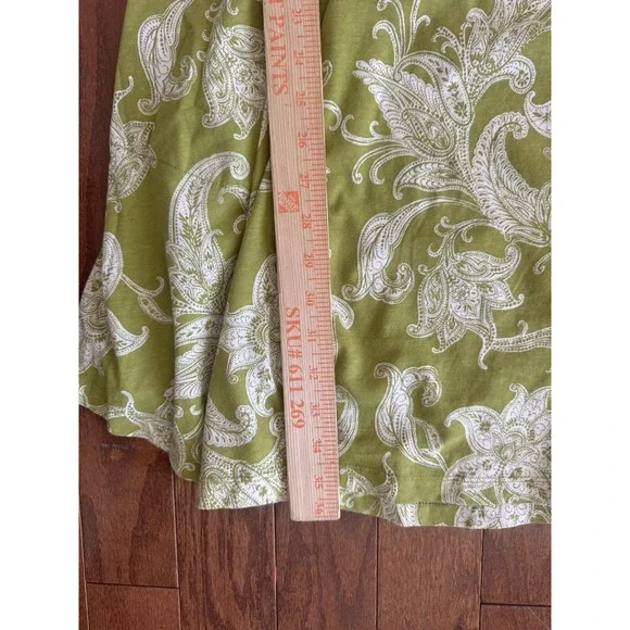 Daily Practice Green Paisley Midi Dress L Puff Sleeve Cottagecore Grandma Flowy - Picture 8 of 8